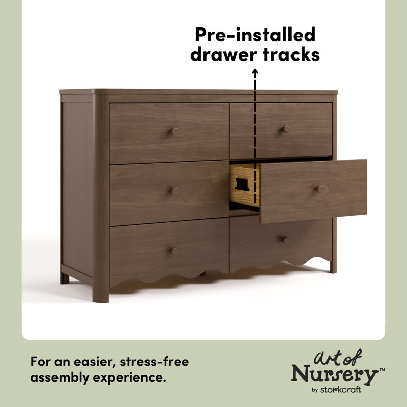 Casablanca 6-Drawer Double Dresser, Hazelnut
