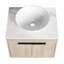 Ensemble de meuble-lavabo moderne 24 po avec lavabo en céramique, meuble-lavabo mural en chêne blanc avec porte à fermeture douce