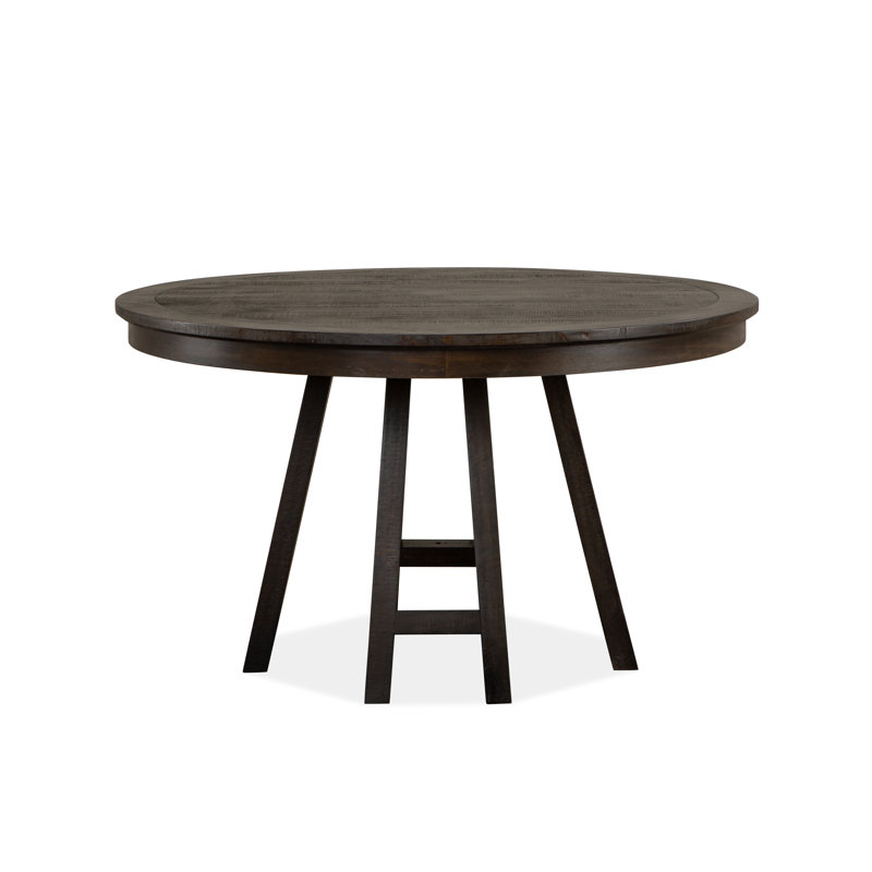 Allerone Round Solid Wood Base Dining Table, Graphite 