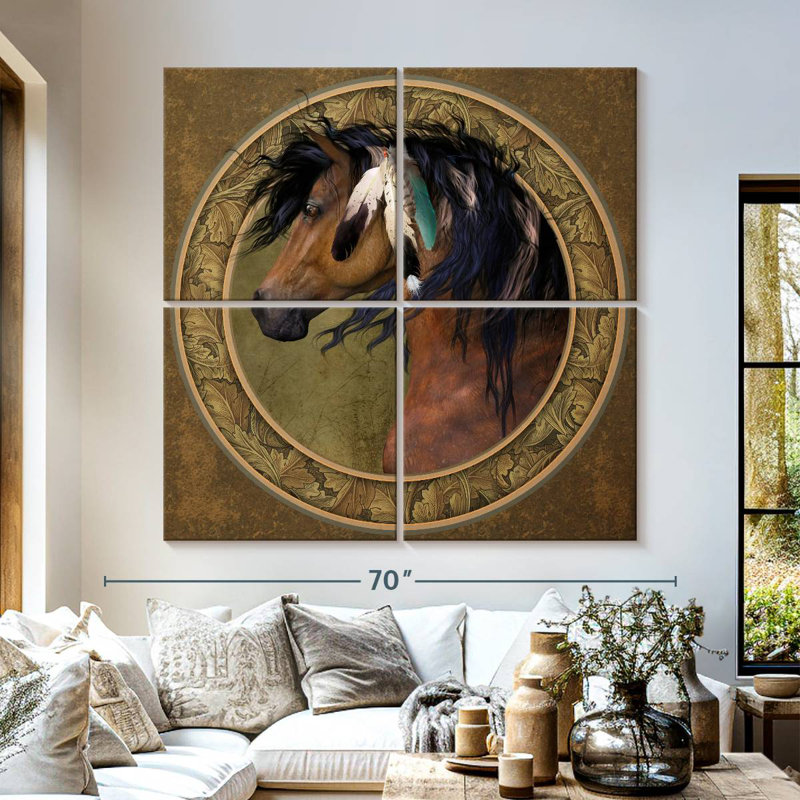 Cheval indien Brampt, H 57 po x l 57 po