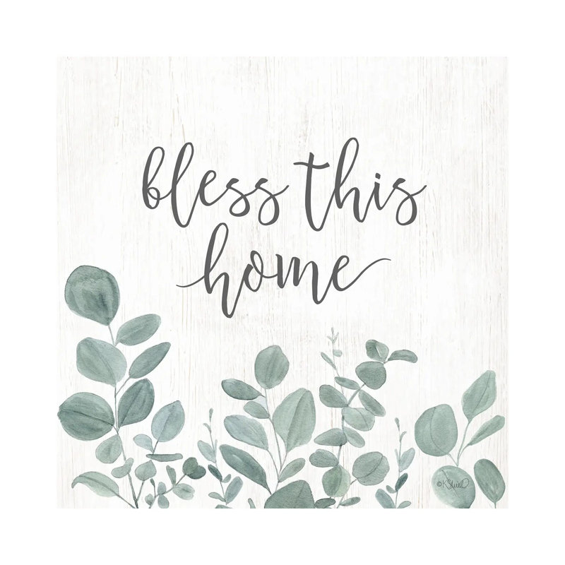 Bless This Home Eucalyptus by Kate Sherrill - Print on Canvas, Wrapped Canvas, 66.04 cm H x 66.04 cm W x 1.91 cm D