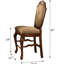Élégant tabouret à hauteur de comptoir de 2 - Coussin de siège beige, base en bois de cerisier, paire de sièges sophistiqués revêtus de tissu d'ameublement intemporel, magnétisme rétro
