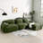 L-Shaped Corduroy Cloud Sectional Sofa With Ottoman-381968705