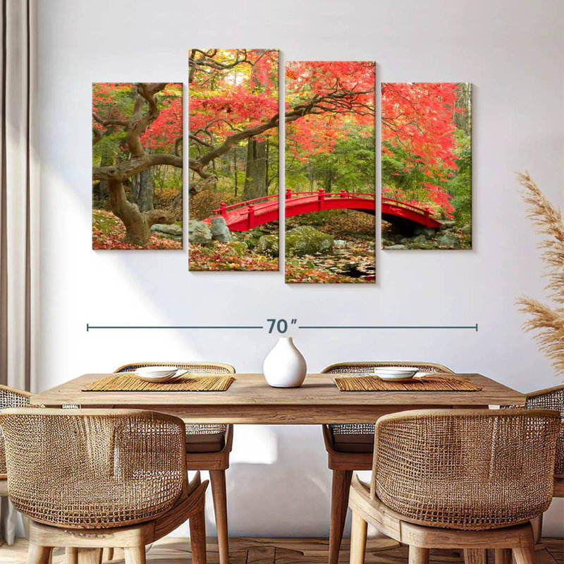 Red Japanese Garden Bridge