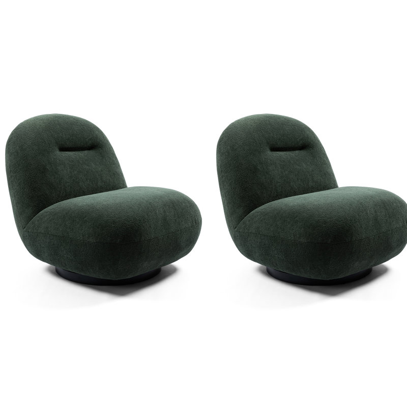 Fauteuil pivotant en velours confortable Comfy, 2