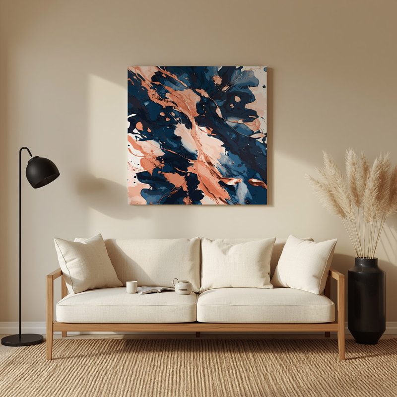 Aquarelle abstraite 100, art mural gris en métal, H 16 po x l 16 po