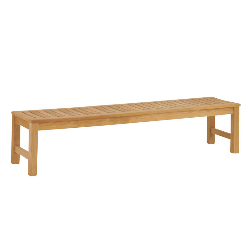 Waverly Outdoor Teak Dining Bench, 16.5” H x 72” W x 17” D
