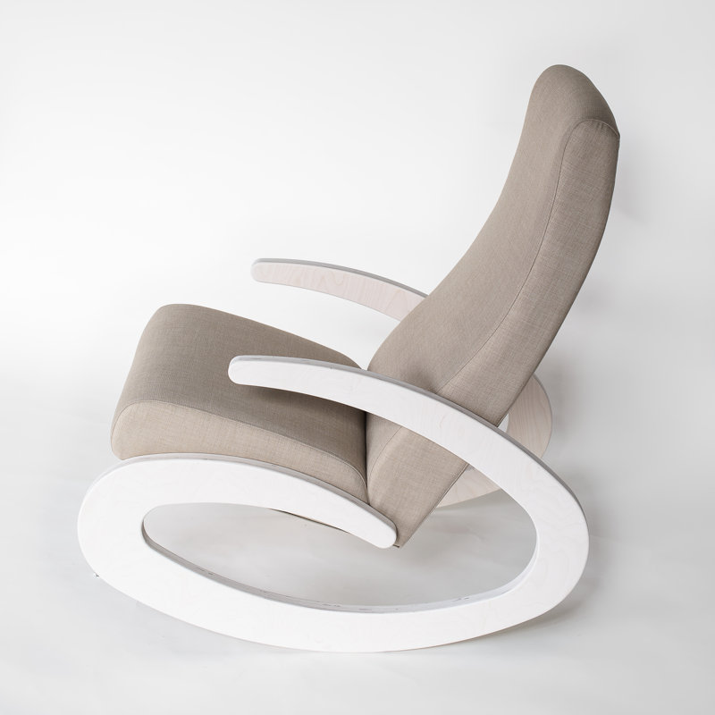 Adora Wood Rocking Chair, White, Brown