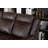 Manual Recliners Sofa Set Faux Leather Drop-Down Table Couch With Cup Holder Brown-1927673647
