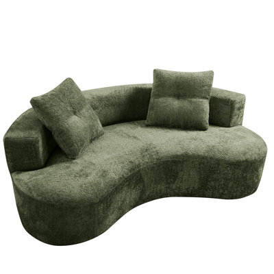 79.5"  3 Seater Couch For Living Room, Boneless Couch With 2 Pillows,Upholstered Floor Sofa