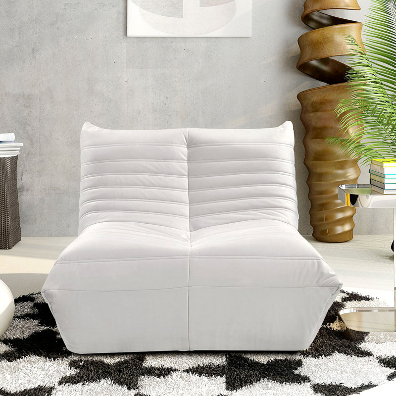 Canapé paresseux confortable avec éponge à haute résilience et tissu de flanelle pour la détente, Flanelle gris clair