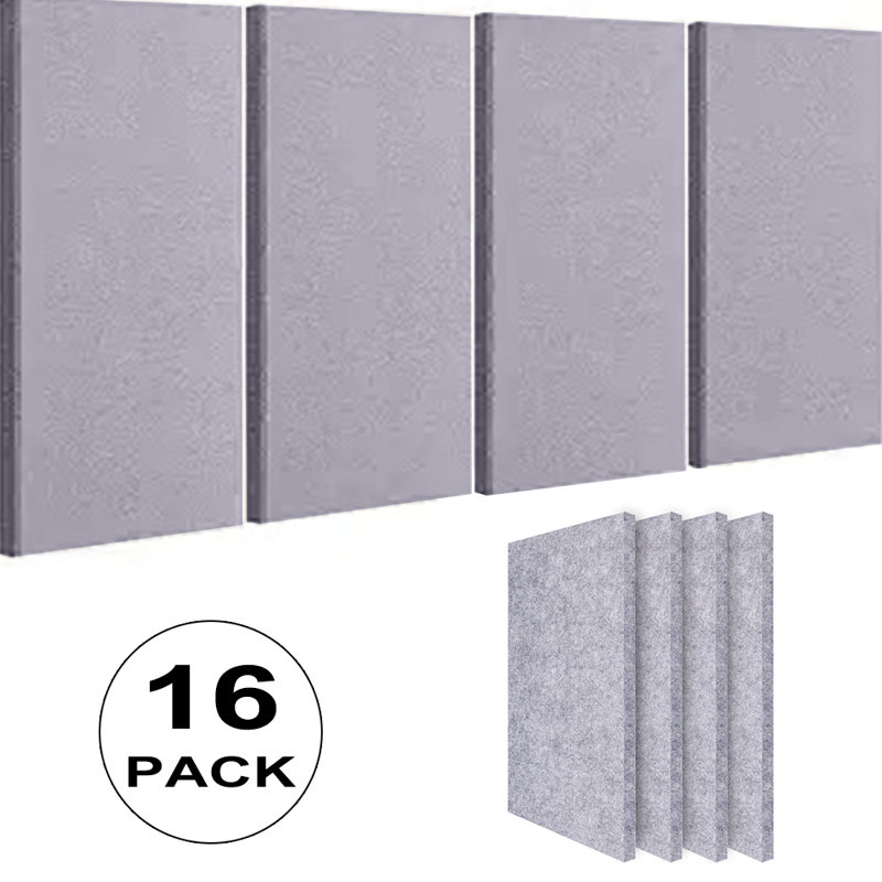 16 panneaux muraux rectangulaires insonorisants à support adhésif 15,7 x 23,6 pouces