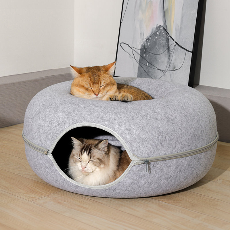 Wimberley Velvet Nest Pet Bed, Light Grey, 20 H x 50 W x 50 D cm