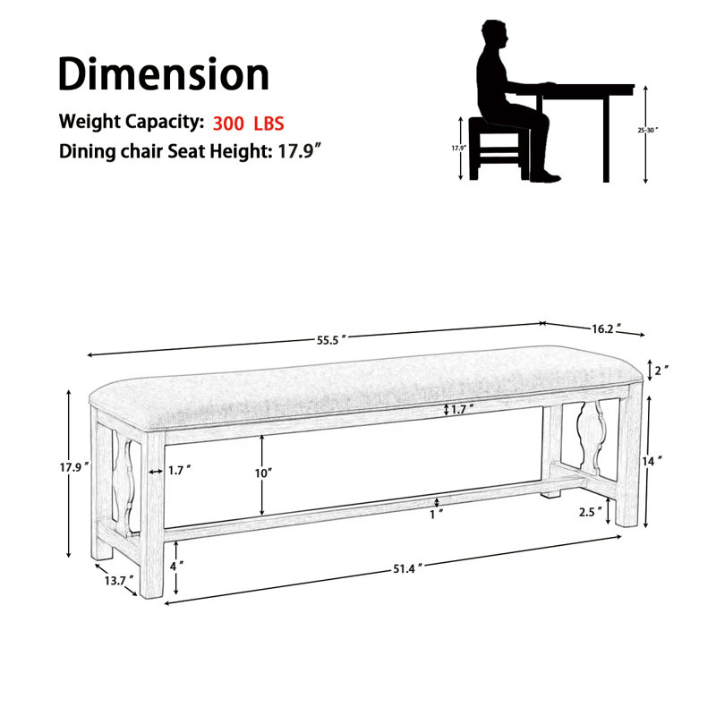 Chused Foam Padding Upholstered Bench