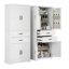 Armoire de rangement avec espace de rangement multifonctionnel pour la cuisine / salle de bain / salle à manger / salon, 2 tiroirs avec glissières, tablette réglable-1267809886
