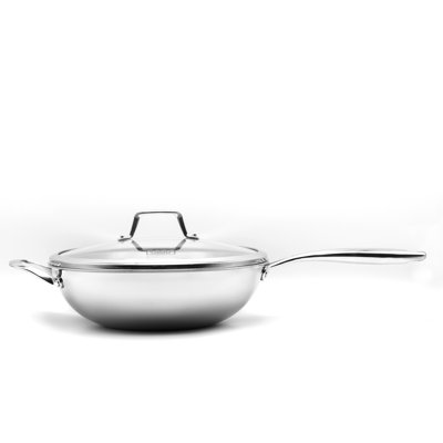 Wok en acier inoxydable 3 plis avec couvercle KUCHT