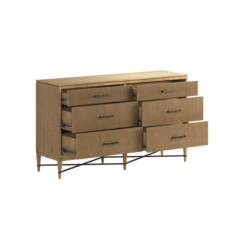 Loft Solid Wood 62'' W 6 - Drawer Dresser, Brown