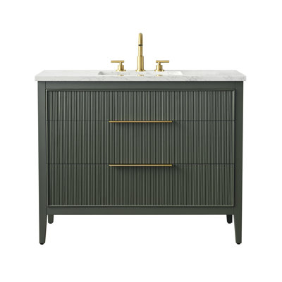 Bilroy Egremt 42'' Single Bathroom Vanity with Engineered Stone Top