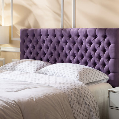 Tête de lit mauve en tissu, rembourrée pour grand lit, tête de lit contemporaine chic en couleur