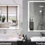 Miroir de meuble-lavabo mural 30 po x 36 po à DEL avec interrupteur tactile antibrouillard blanc / chaud / naturel réglable-1915450039