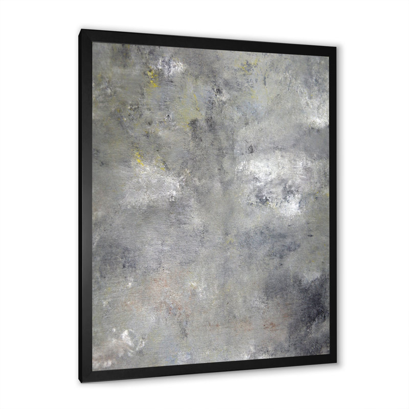 Art moderne gris et bleu II 2FDP47751, Toile avec cadre noir, H 20 po x l 12 po x P 1 po