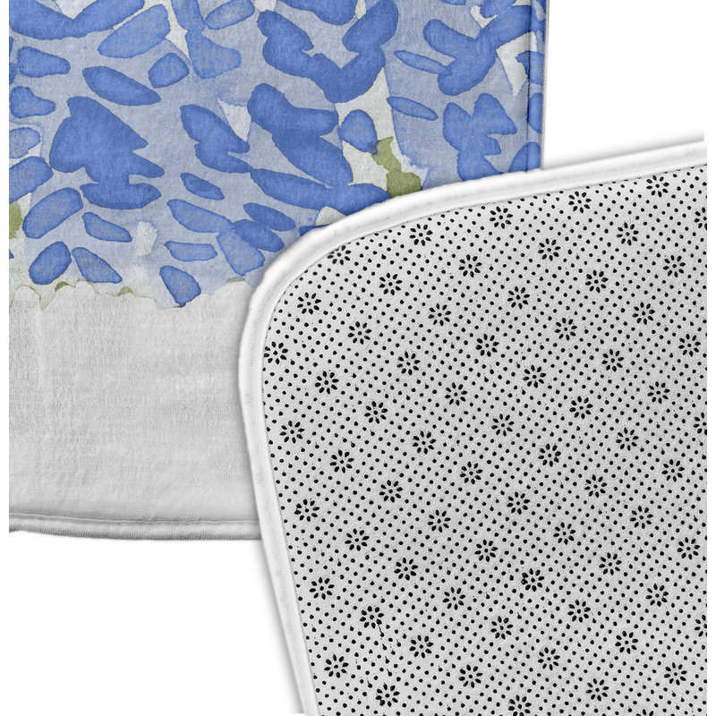 Tapis pour salle de bain Louque, H 18 po x L 30 po, Bleu pâle