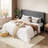 Low-Profile Velvet Upholstered Platform Bed with Wingbacks-244944530-244944528