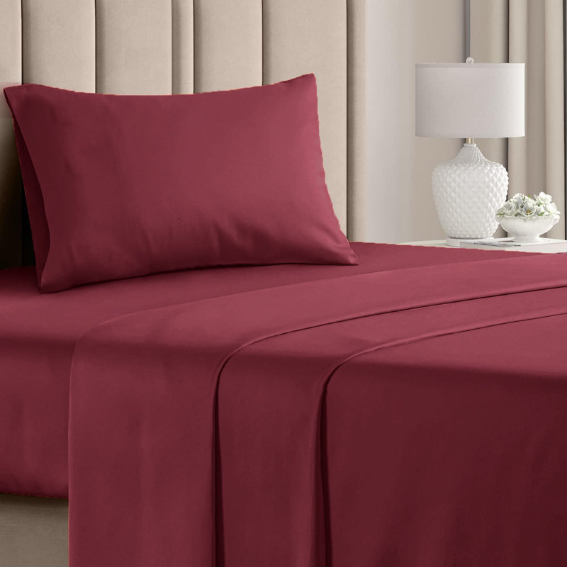  Ensemble de draps en rayonne de bambou 4 pièces Premium Luxury, Ensemble de draps pour taille de lit simple TG ave