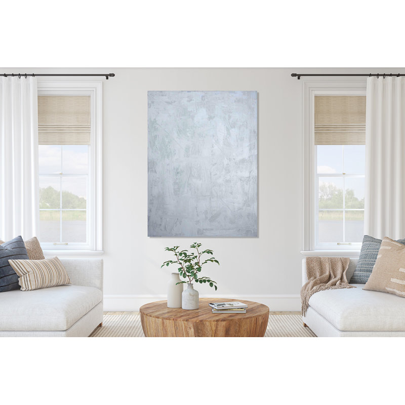 Fresh Air I On Giclee Canvas Hand Embellished Art, White Framed Canvas, 48" H x 36" W x 1.75" D