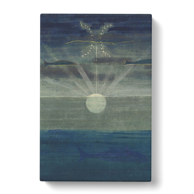 Sun Passing Pisces by Mikalojus Konstantinas - Wrapped Canvas Painting, 50cm H x 35cm W x 3cm D