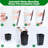 16" Tall Planters Set of 2 Black Rectangle High Front Porch Planter Pots with Drainage Holes-1600991298-1600991299