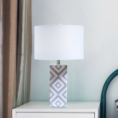 Lampe de table en céramique blanche et grise 1 lumière Norgren