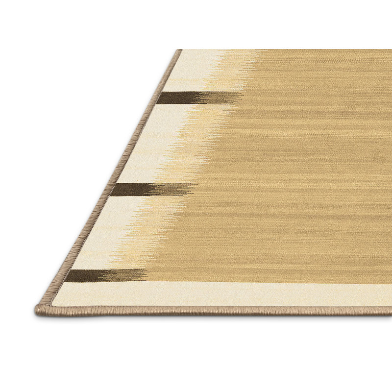 Tapis contemporains brun lavable à la machine 2574, Rectangle 6 pi x 9 pi