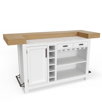 Bankhead 78'' Home Bar with Quartz Top