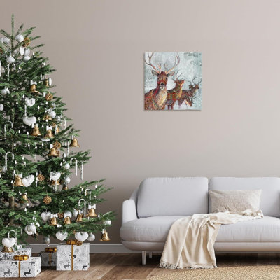 Hiver, renne, paysage de vacances, art mural, 16 x 16