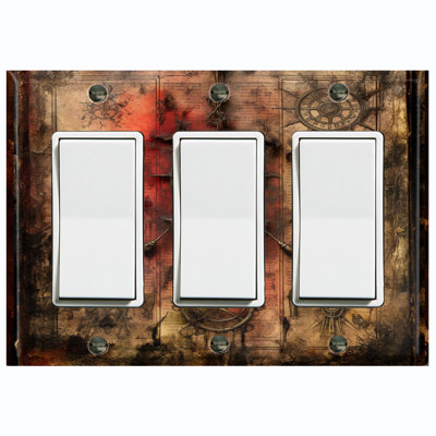 Nature Themed 3 - Gang Rocker Standard Wall Plate
