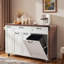 Îlot de cuisine mobile avec table de salle à manger extensible, armoire de rangement pour poubelles, étagère à épices coulissante à 3 niveaux et Whee-1507221449