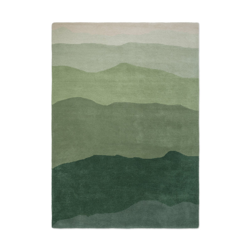 Sedimentary Handmade Wool Abstract Area Rug, Pine, Rectangle 6'7 x 9'2