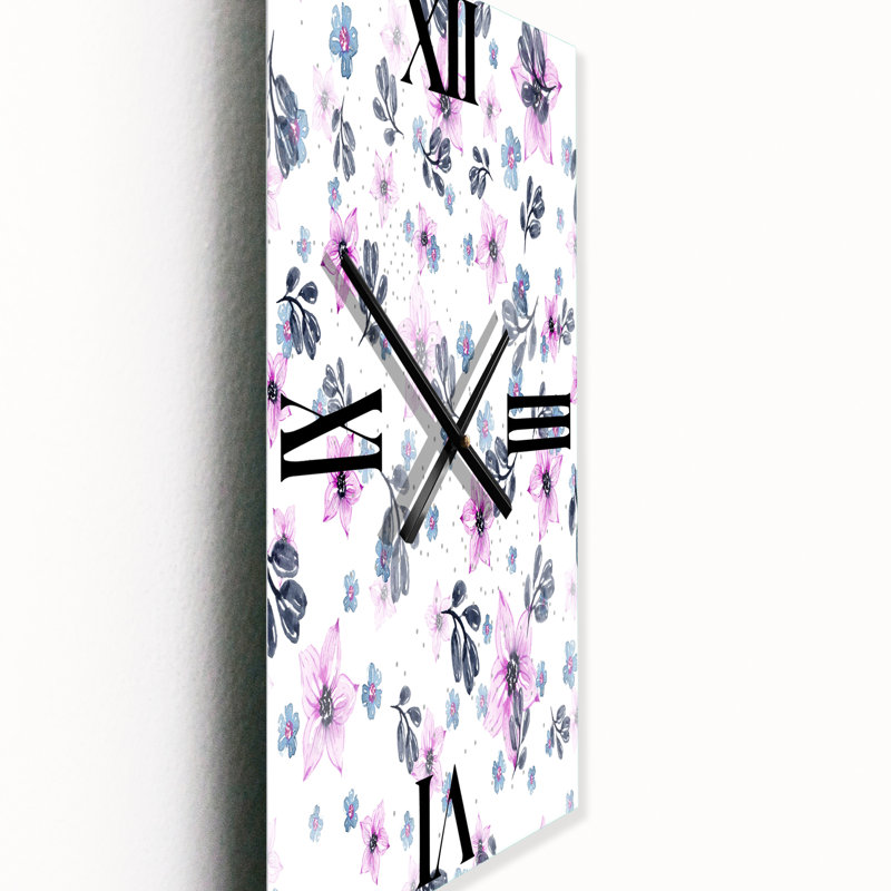 Fleurs et pétales roses - Horloge murale traditionnelle, Petit