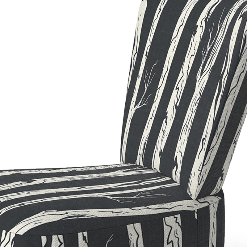 Chaise d'appoint, motif floral beige tapissé - motif floral beige II, Noir / blanc