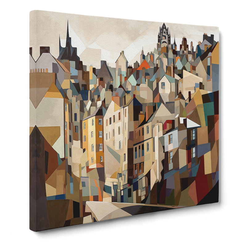 City Of Edinburgh Cubism No.2 - Wrapped Canvas, 35cm H x 35cm W x 3cm D