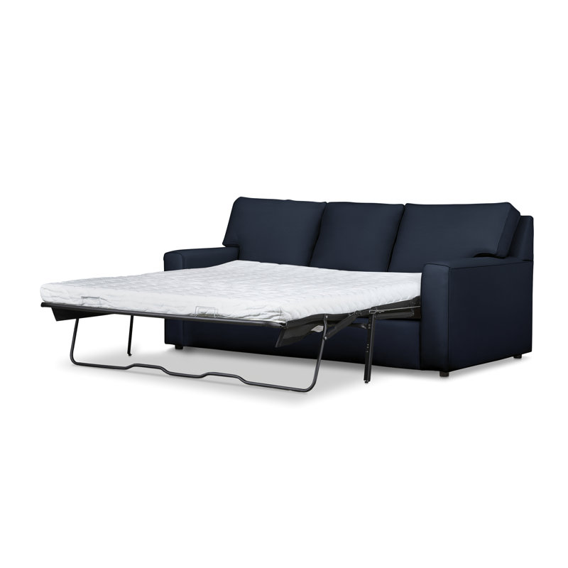 Yosef 82.5" Upholstered Sleeper Sofa, Spinnsol Indigo Performance Twill