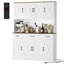 Frostia 70.9"H Kitchen Pantry With Charge Station, 55.1"W Farmhouse Style Pantry Cabinet with Microwave Shelf & Adjustable Shelves-1545646857