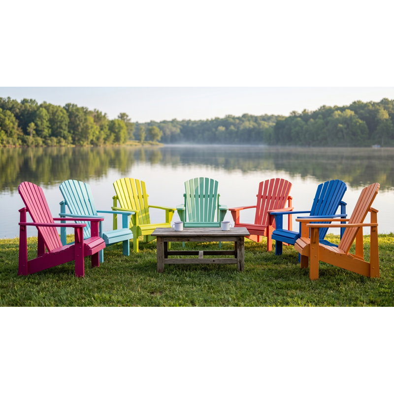  Color Craft Collection Solid Wood Adirondack Chair – 14 Sherwin-Williams Finish Options, Outdoor Patio Seating, 509 Pink