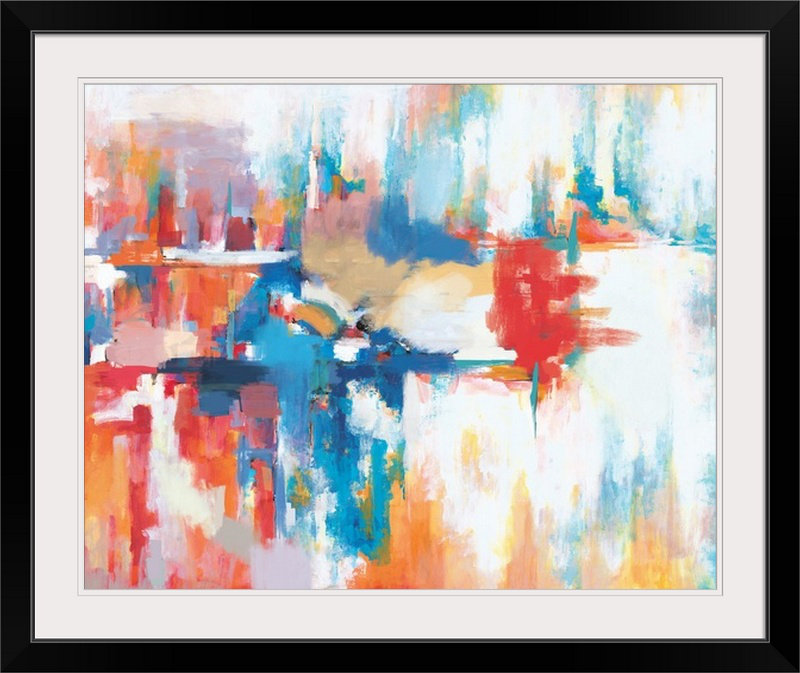 « i », reproduction d’art City Night, H 24 po x l 28 po x P 1 po, Cadre noir