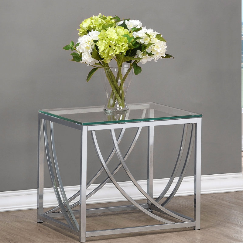 Table de bout carrée en verre