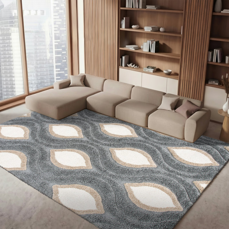 Altizer Shag Performance Geometric Rug, Rectangle 8' x 10'