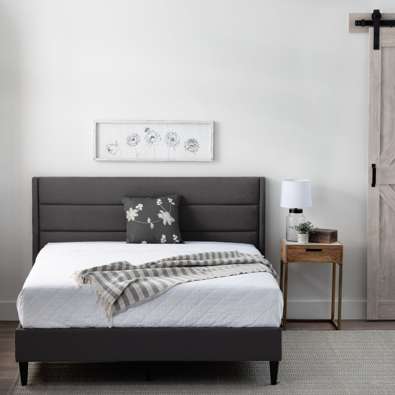 Upholstered Bed, Single (3'), Charcoal 