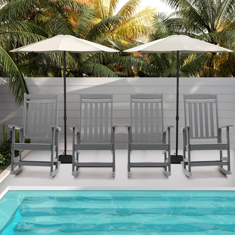Chaise berçante en plastique Lashay, Gris