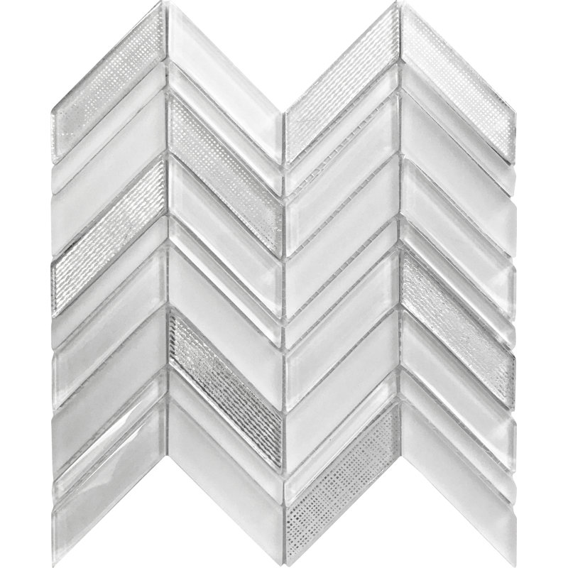 1.2" x 3.5" Glass Mosaic Wall & Floor Tile, Gray